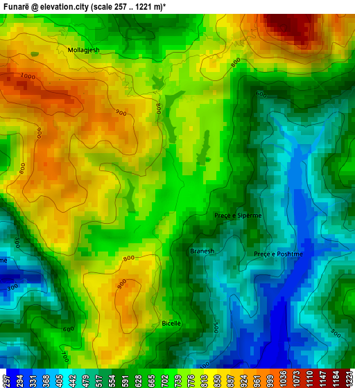 Funarë elevation map
