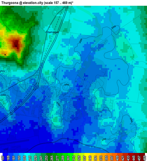 Thurgoona elevation map