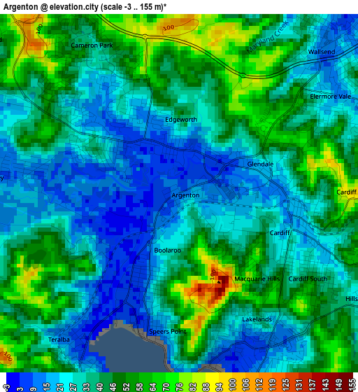 Argenton elevation map