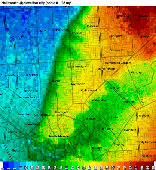 Nailsworth elevation map