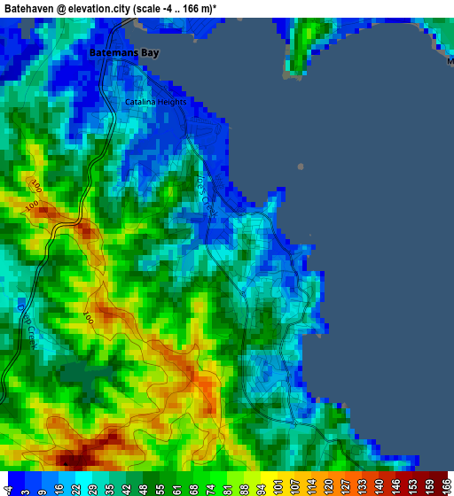 Batehaven elevation map