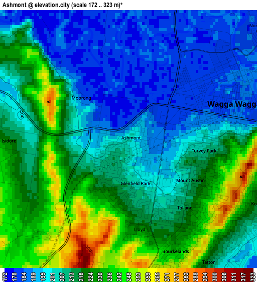 Ashmont elevation map