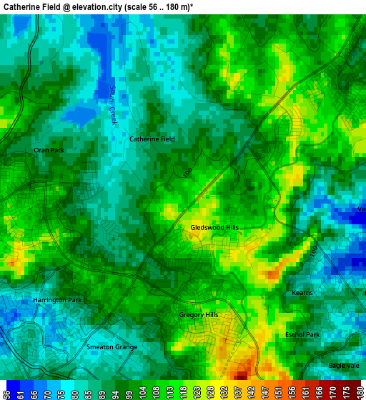 Catherine Field elevation map