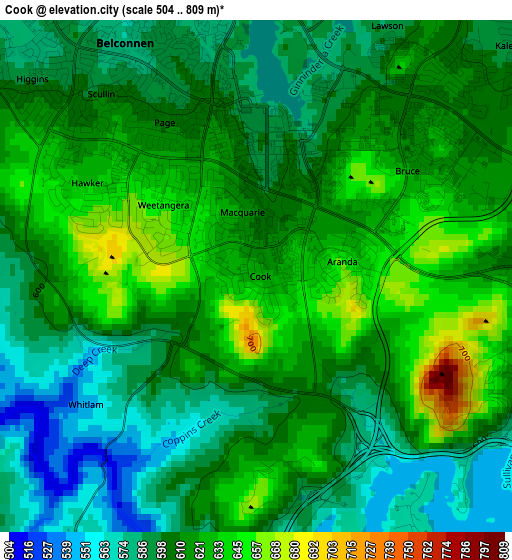 Cook elevation map