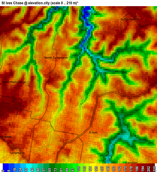 St Ives Chase elevation map