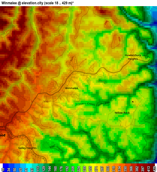 Winmalee elevation map