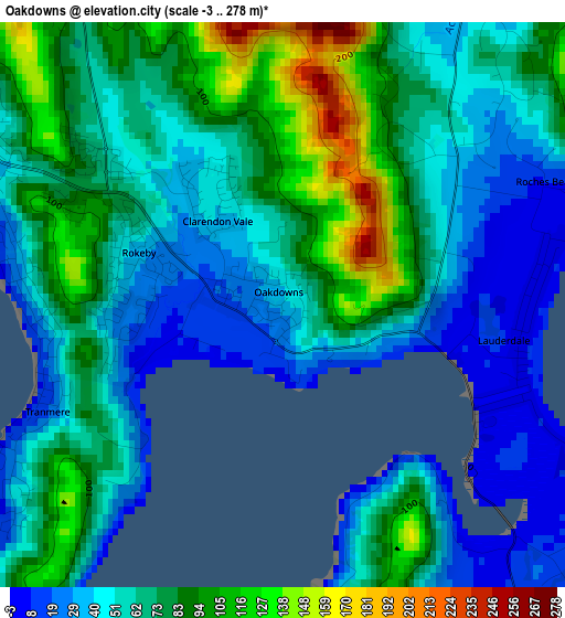 Oakdowns elevation map