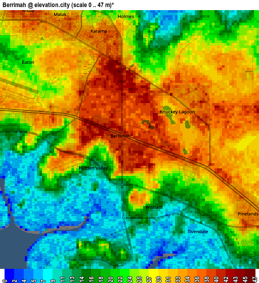 Berrimah elevation map