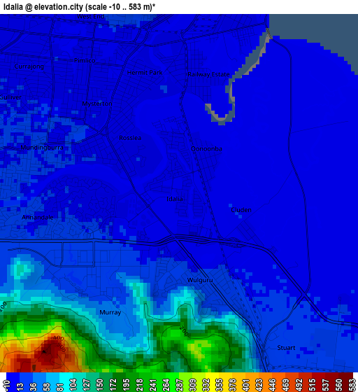 Idalia elevation map