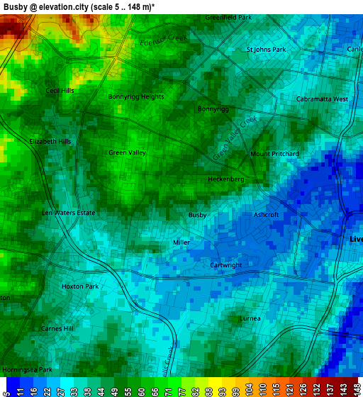Busby elevation map