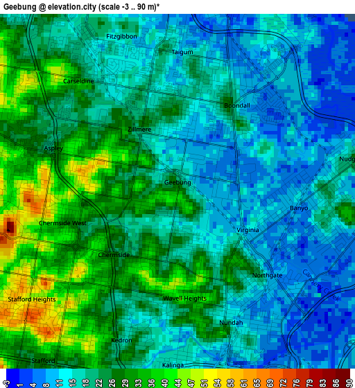 Geebung elevation map