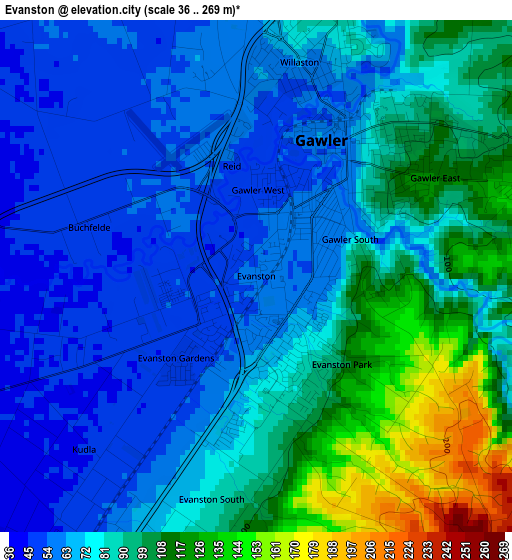 Evanston elevation map