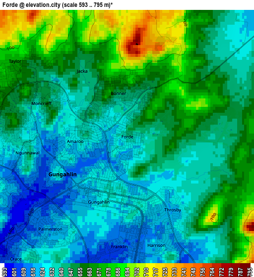 Forde elevation map