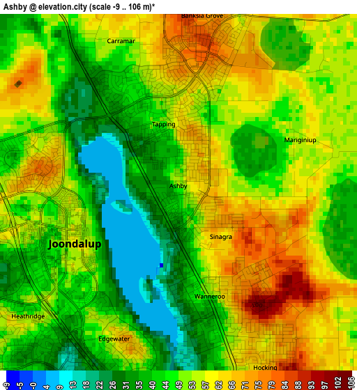 Ashby elevation map