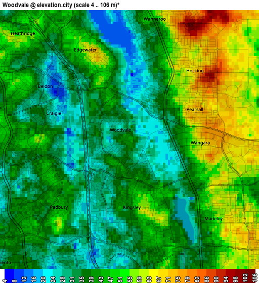 Woodvale elevation map