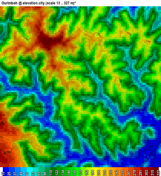 Ourimbah elevation map