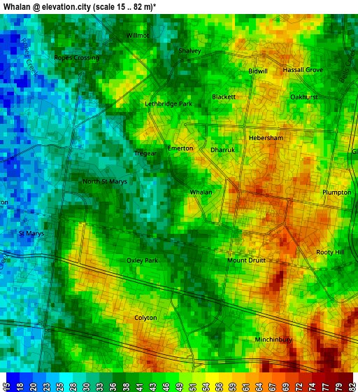 Whalan elevation map