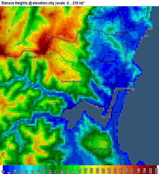 Elanora Heights elevation map