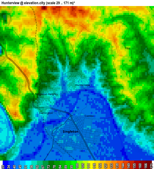 Hunterview elevation map