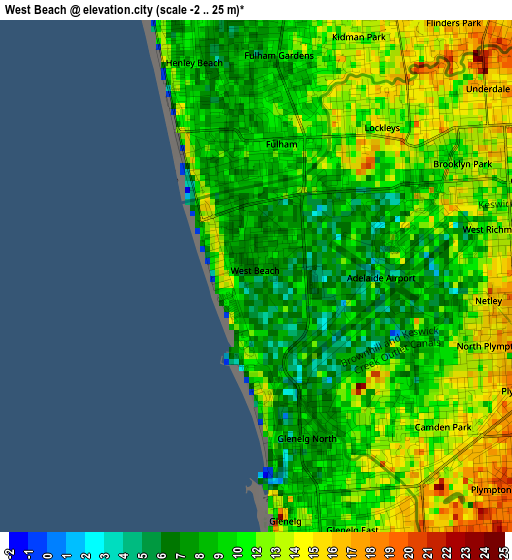 West Beach elevation map