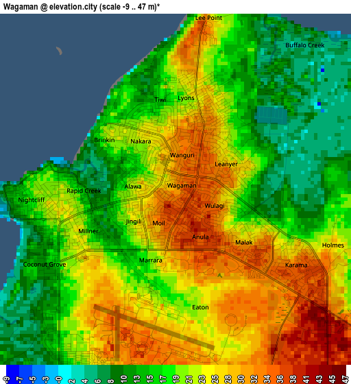 Wagaman elevation map