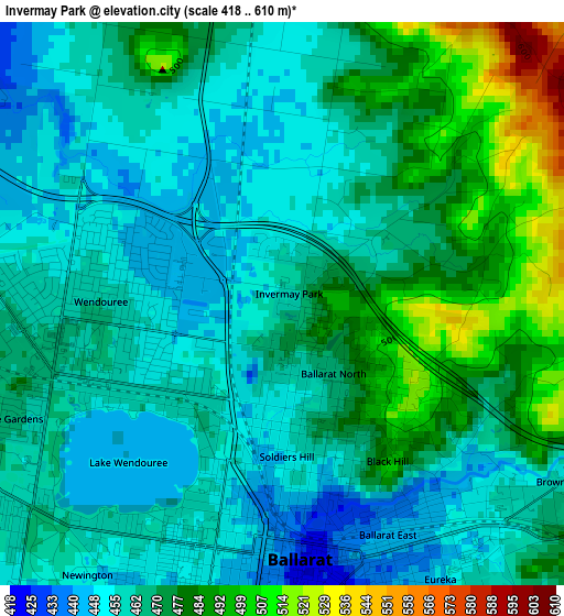 Invermay Park elevation map