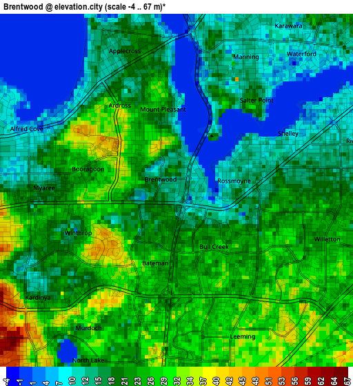 Brentwood elevation map