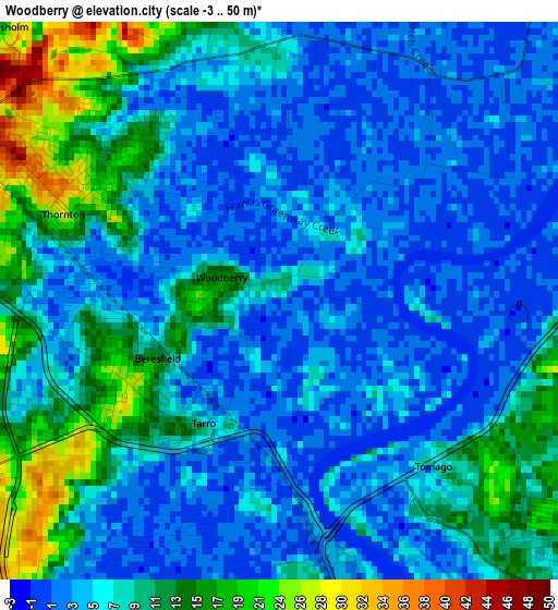 Woodberry elevation map