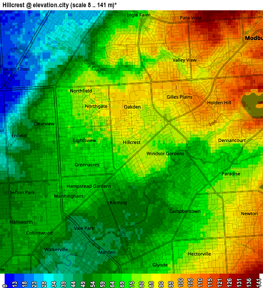 Hillcrest elevation map