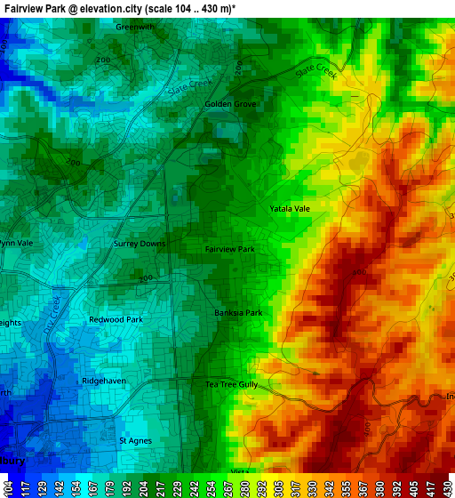 Fairview Park elevation map