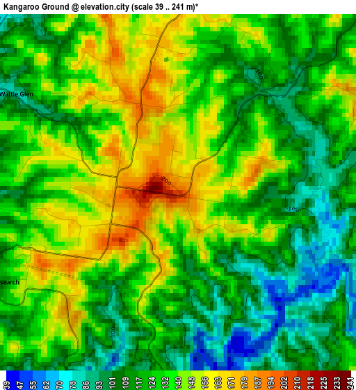 Kangaroo Ground elevation map