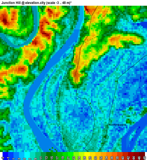 Junction Hill elevation map