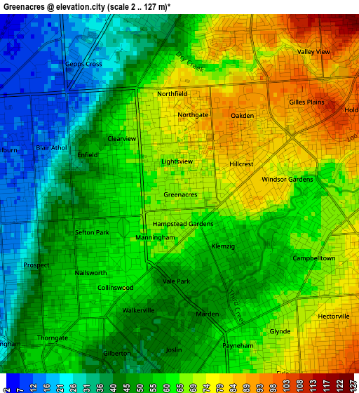 Greenacres elevation map