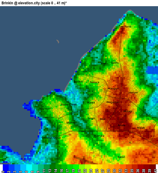 Brinkin elevation map