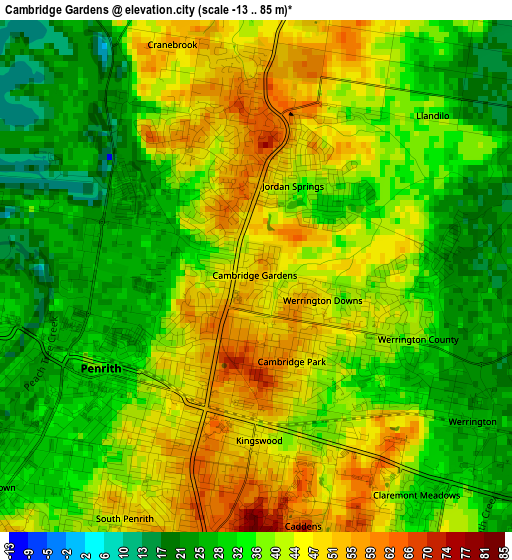 Cambridge Gardens elevation map