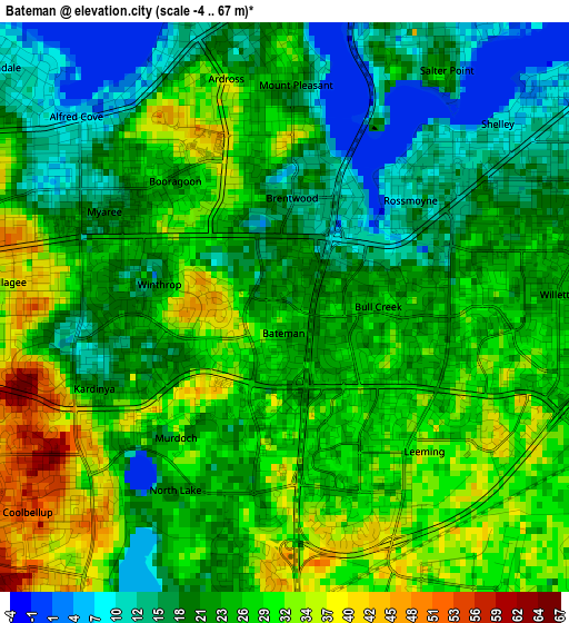 Bateman elevation map