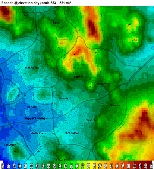 Fadden elevation map