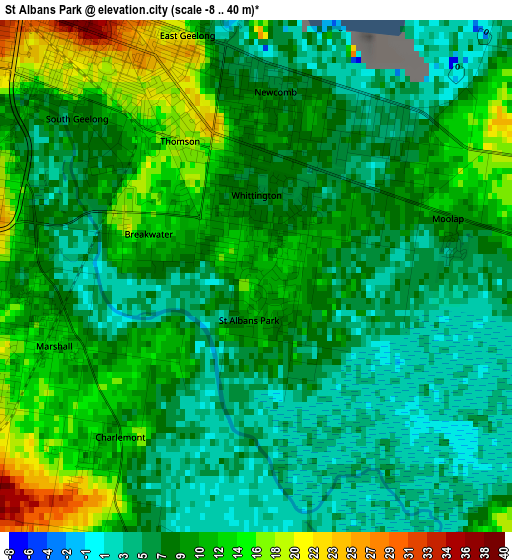 St Albans Park elevation map