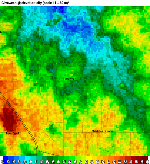 Girraween elevation map