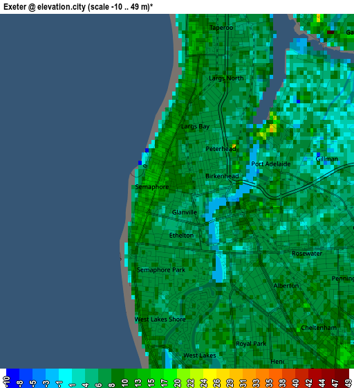 Exeter elevation map