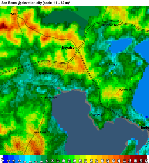 San Remo elevation map