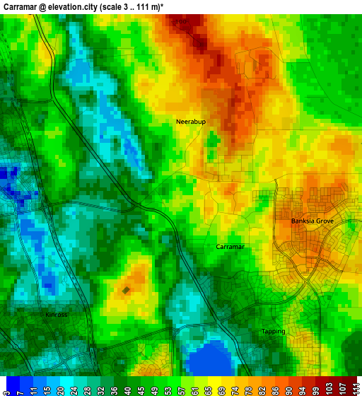 Carramar elevation map