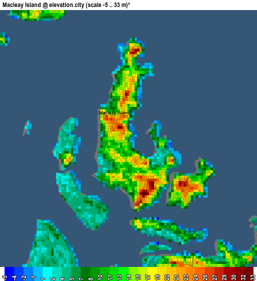 Macleay Island elevation map