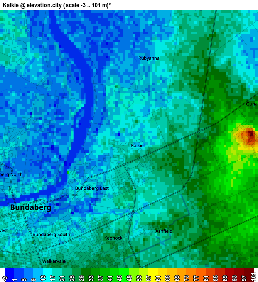 Kalkie elevation map