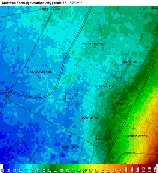 Andrews Farm elevation map