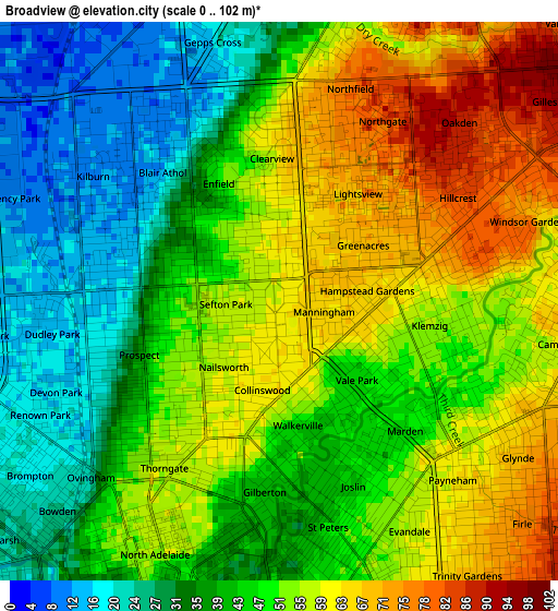 Broadview elevation map