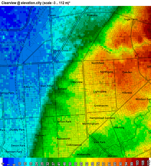 Clearview elevation map