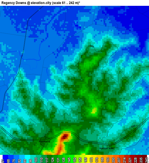 Regency Downs elevation map