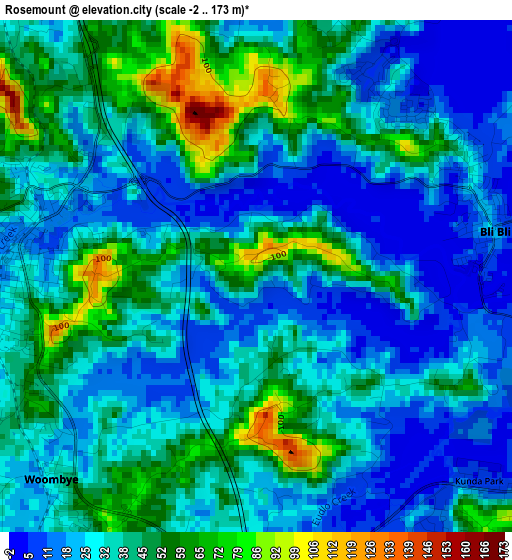 Rosemount elevation map