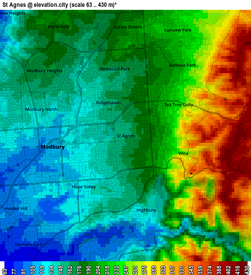 St Agnes elevation map